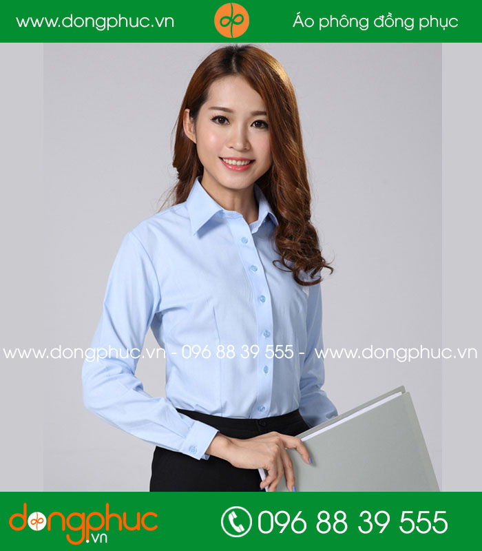 Đồng phục áo sơ mi màu xanh dương